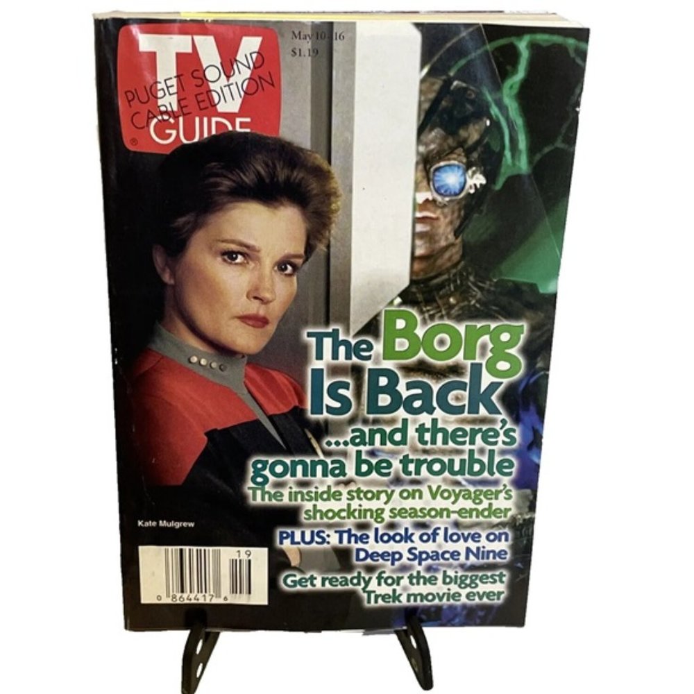 TV Guide Star Trek Borg is Back May 10-16 1997 Voyager Janeway Puget Sound Cable